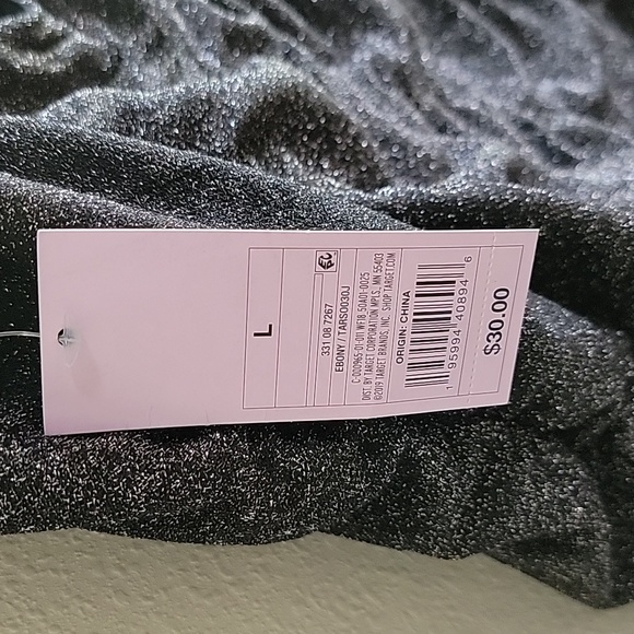 [*3 Items For $20 In Bundle*] Wild Fable Black Dress Metallic Ruching size L - Picture 6 of 8